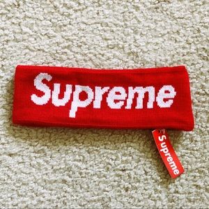 Supreme New Era Big Logo headband. (RED)